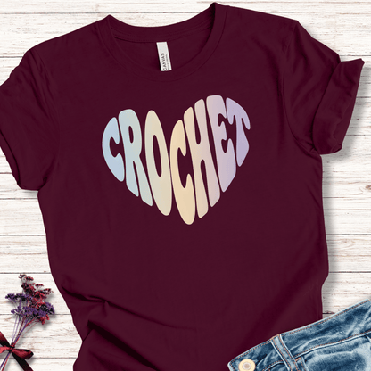 Pastel Crochet Heart T-Shirt