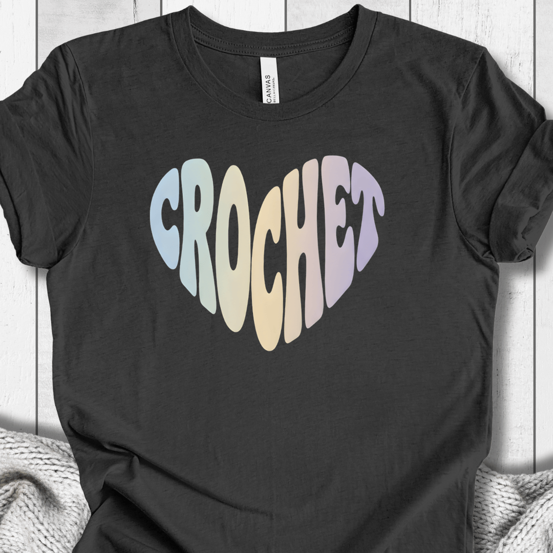 Pastel Crochet Heart T-Shirt