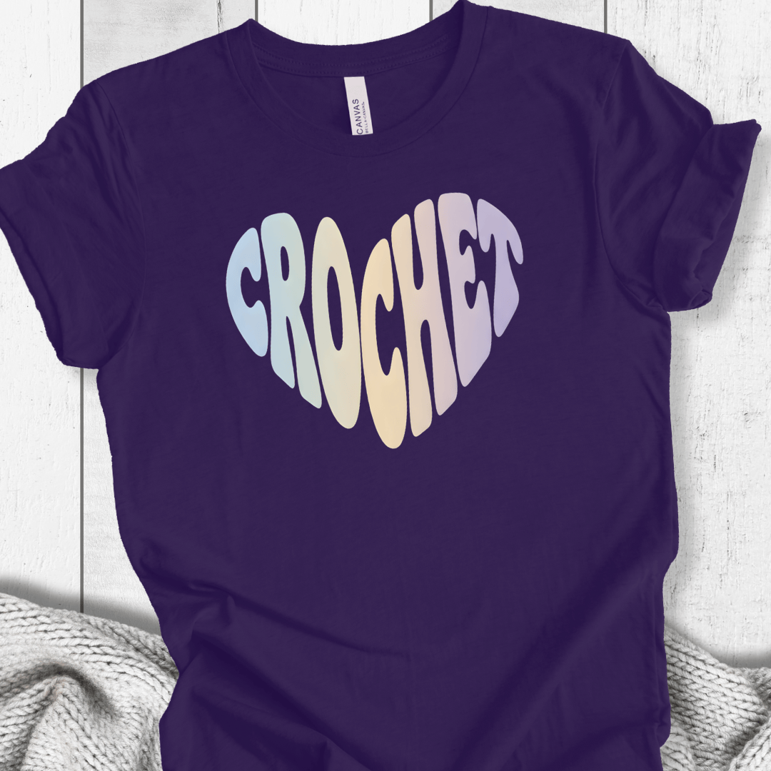 Pastel Crochet Heart T-Shirt