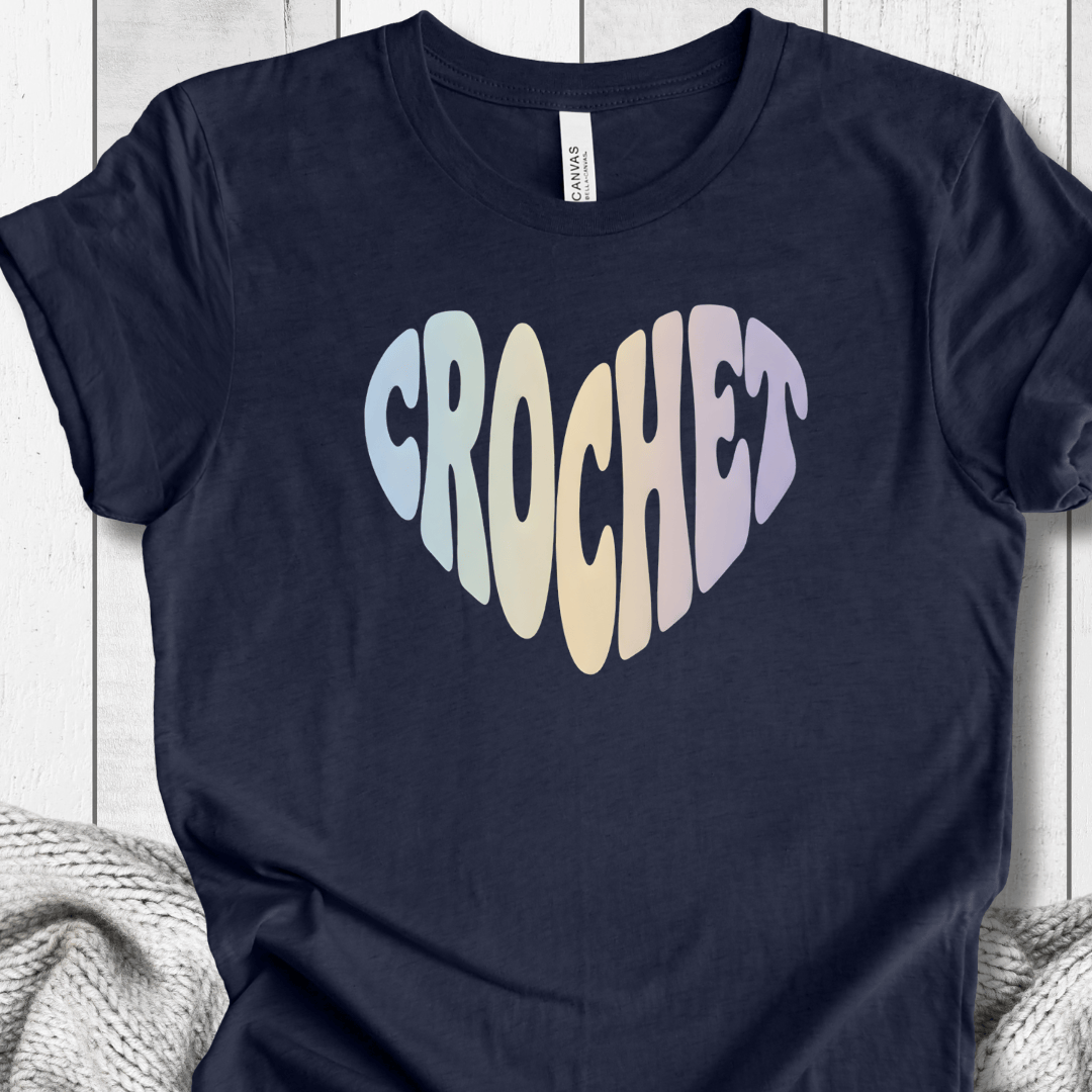 Pastel Crochet Heart T-Shirt