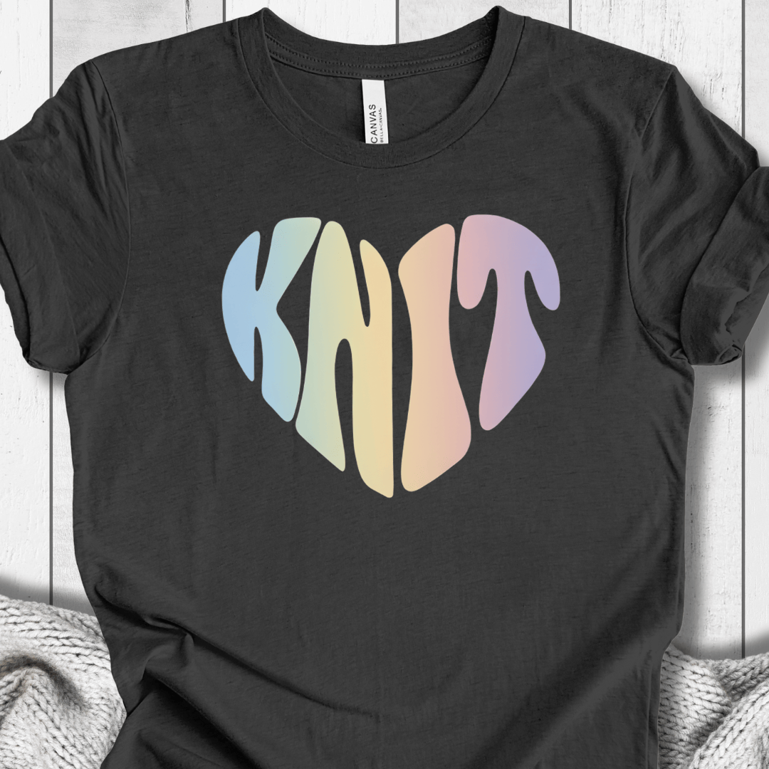 Pastel Knit Heart T-Shirt
