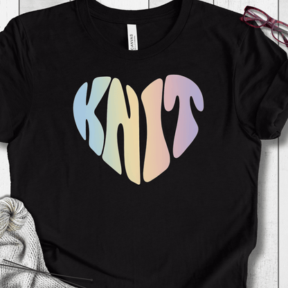 Pastel Knit Heart T-Shirt