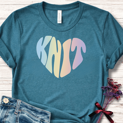 Pastel Knit Heart T-Shirt