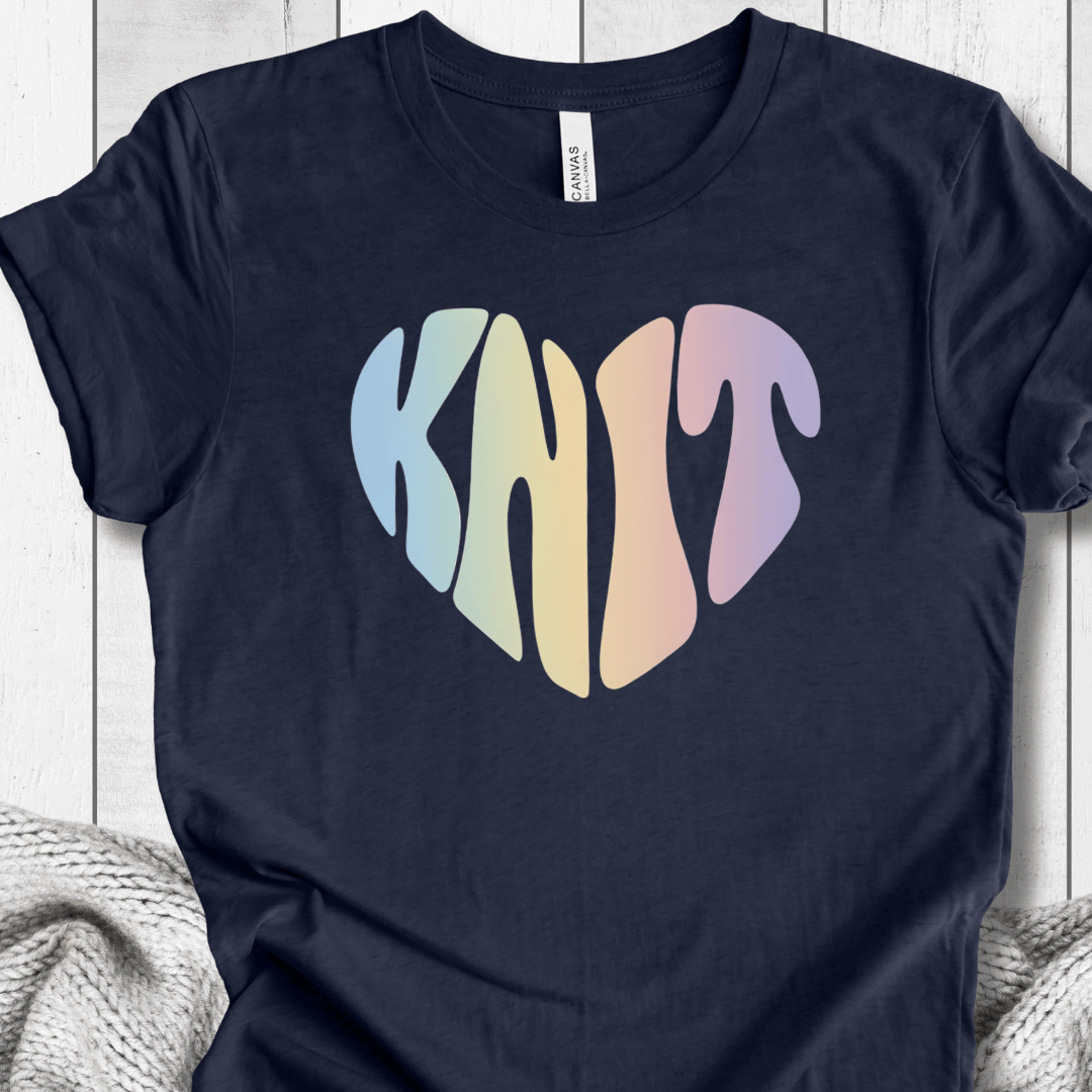 Pastel Knit Heart T-Shirt
