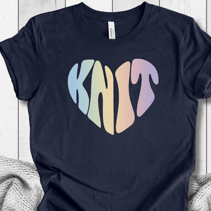 Pastel Knit Heart T-Shirt