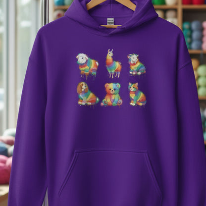 Animal Dye Splash Square Hoodie Purple / S