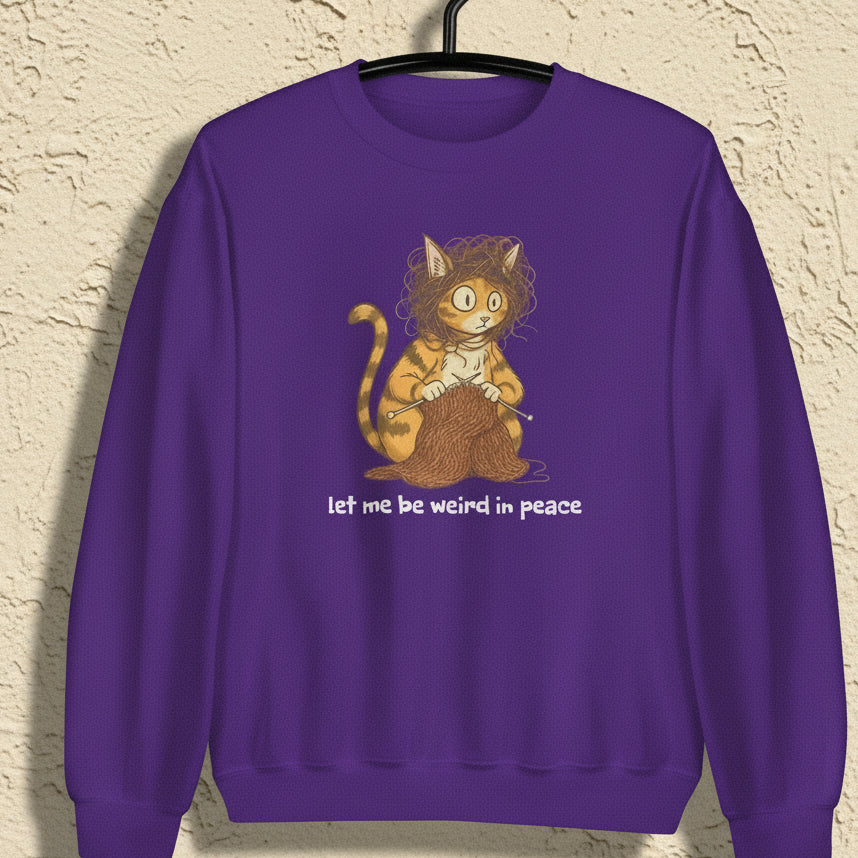 Be Weird in Peace Sweatshirt Purple / S