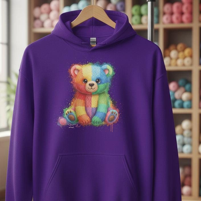 Bear Dye Splash Hoodie Purple / S