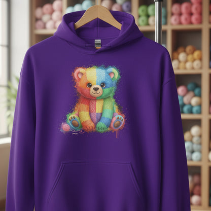 Bear Dye Splash Hoodie Purple / S