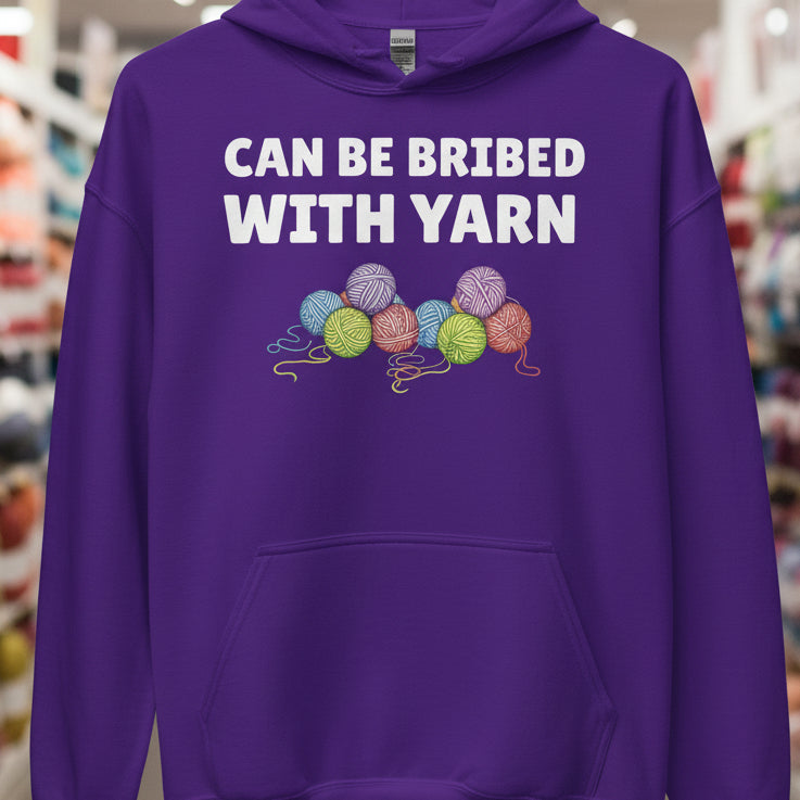 Bribed With Yarn Hoodie Purple / S