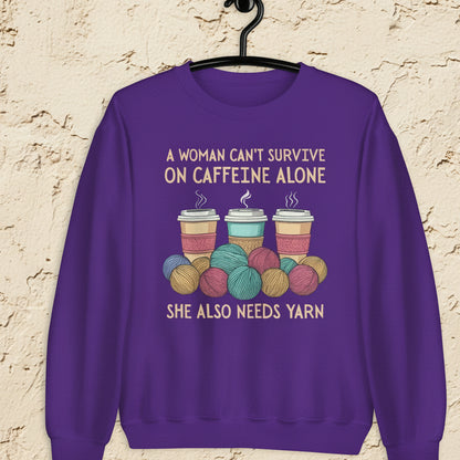 Caffeine Alone Sweatshirt Purple / S