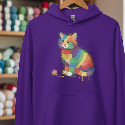Cat Dye Splash Hoodie Purple / S