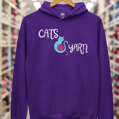Cats & Yarn Hoodie Purple / S