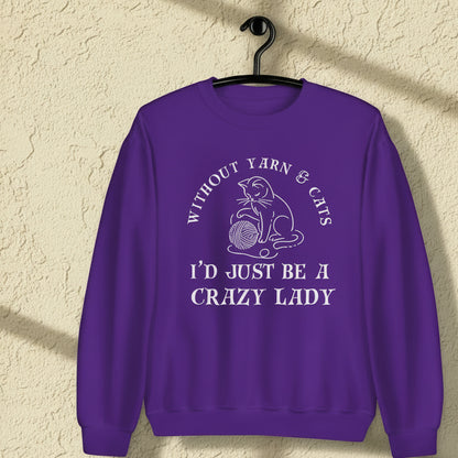 Cats & Yarn Sweatshirt Purple / S