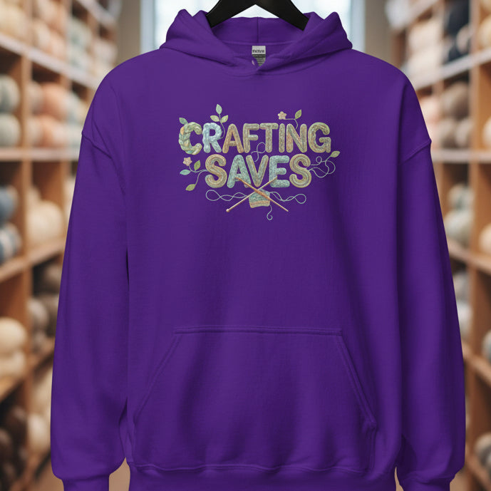 Crafting Saves Hoodie Purple / S