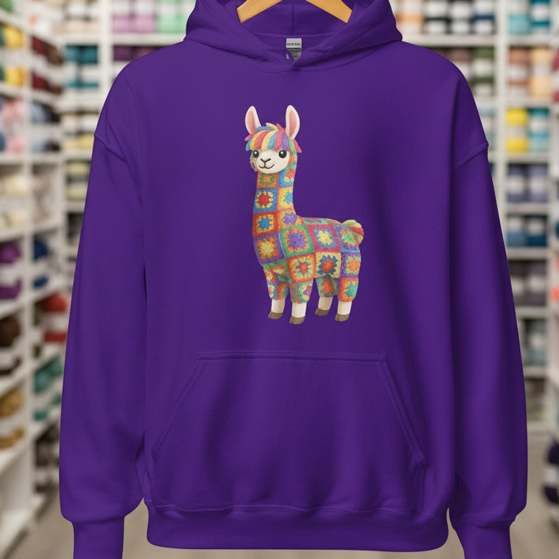 Crochet Alpaca Hoodie Purple / S