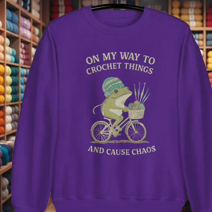 Crochet & Chaos Sweatshirt Purple / S