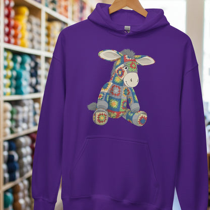 Crochet Donkey Hoodie Purple / S