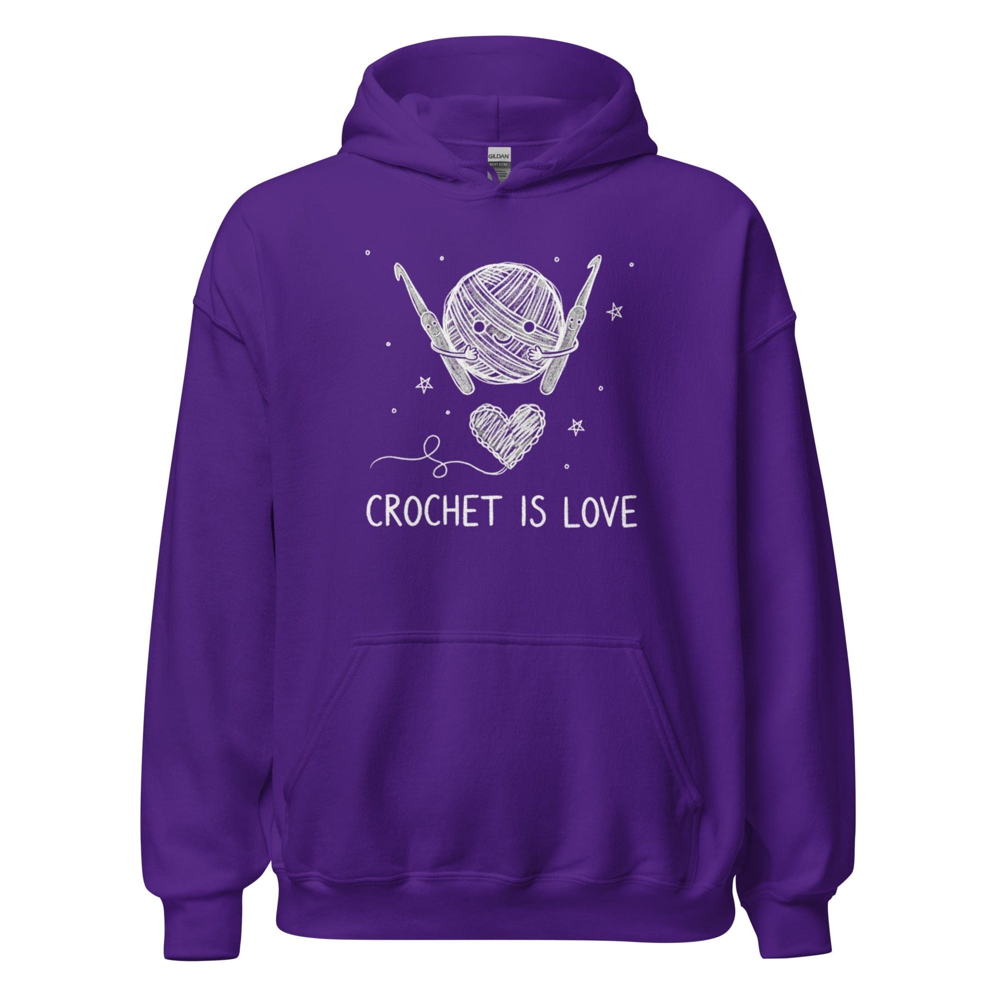 Crochet Is Love Hoodie Purple / S