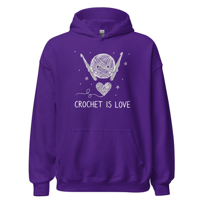 Crochet Is Love Hoodie Purple / S