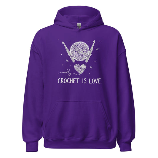Crochet Is Love Hoodie Purple / S