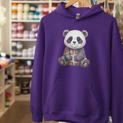 Crochet Panda Hoodie Purple / S