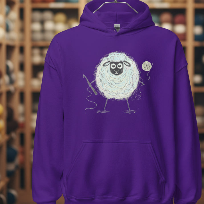 Crochet Sheepet Hoodie Purple / S