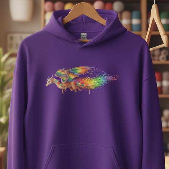 Dragon Flight Dye Splash Hoodie Purple / S