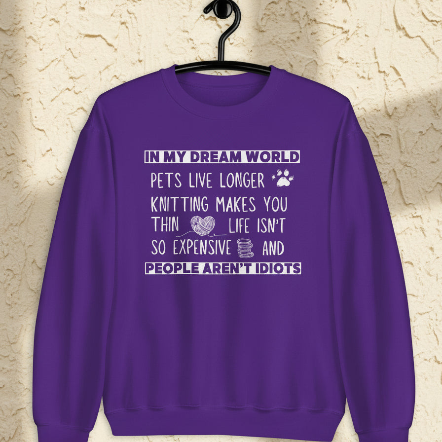 Dream World (knitting) Sweatshirt Purple / S