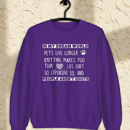 Dream World (knitting) Sweatshirt Purple / S