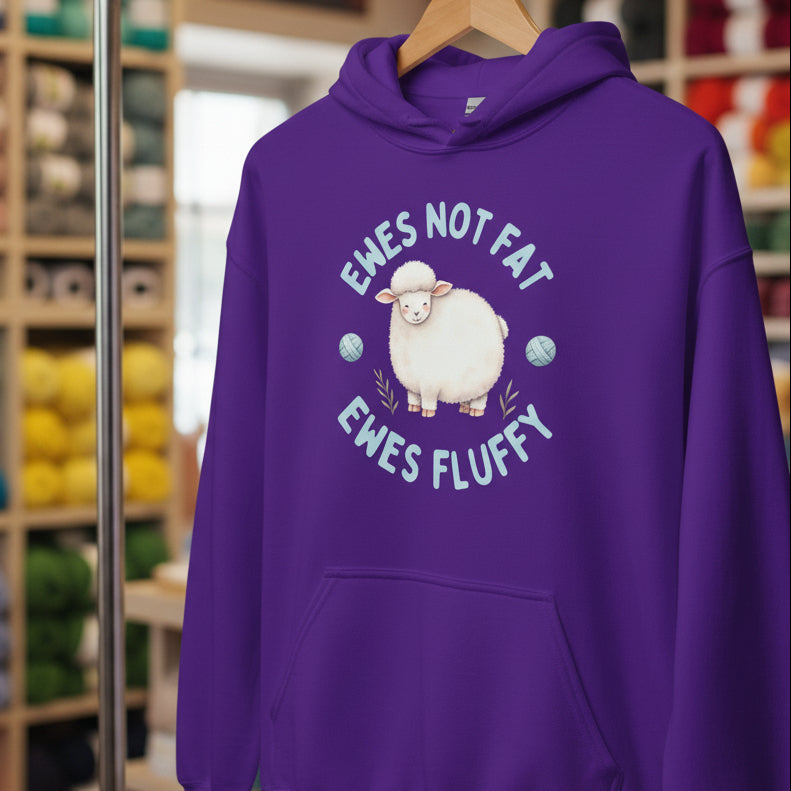 Ewes Not Fat, Ewes Fluffy Hoodie Purple / S