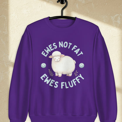Ewes Not Fat, Ewes Fluffy Sweatshirt Purple / S