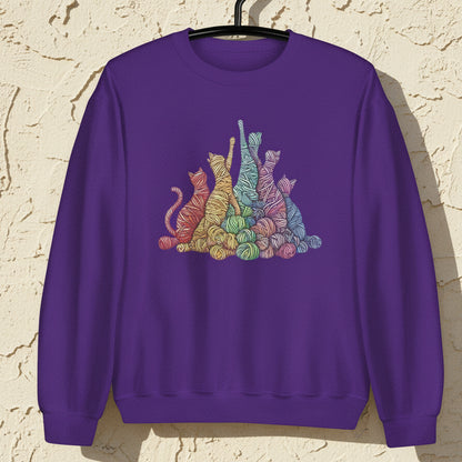 Fiber Felines Sweatshirt Purple / S