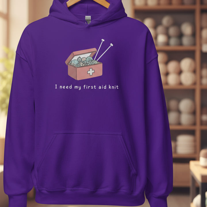 First Aid Knit Hoodie Purple / S