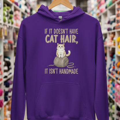 Handmade = Cat Hair Hoodie Purple / S