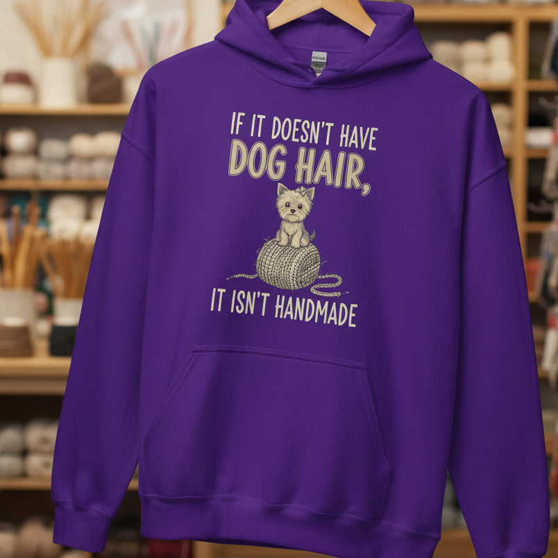 Handmade = dog hair Hoodie Purple / S