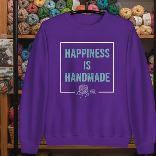 Happiness Is Handmade Sweatshirt Purple / S