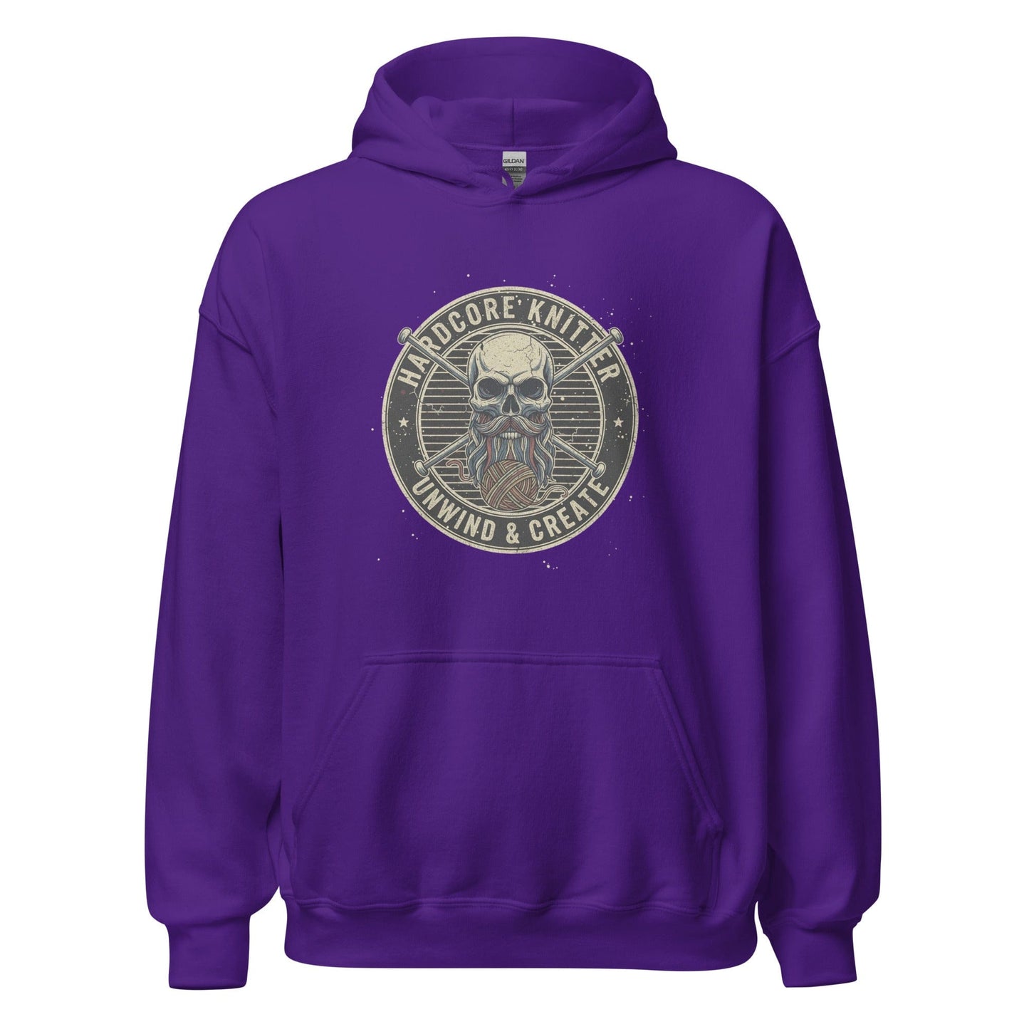 Hardcore Knitter Hoodie Purple / S