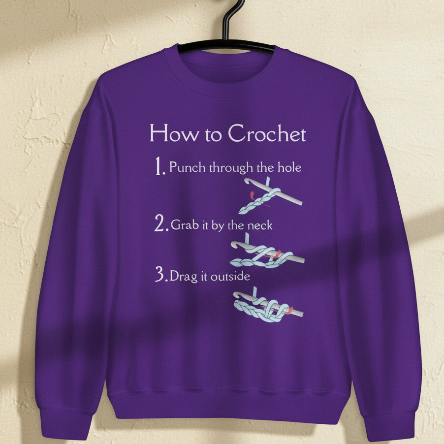 How to Crochet Sweatshirt Purple / S
