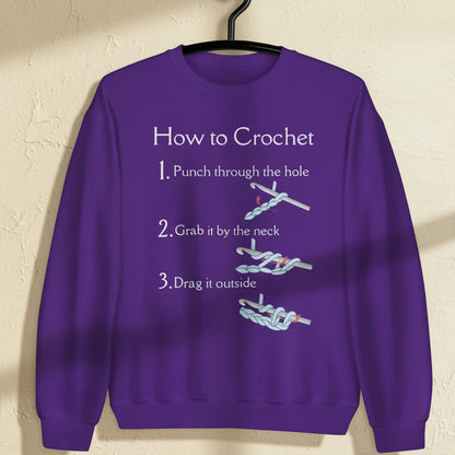How to Crochet Sweatshirt Purple / S