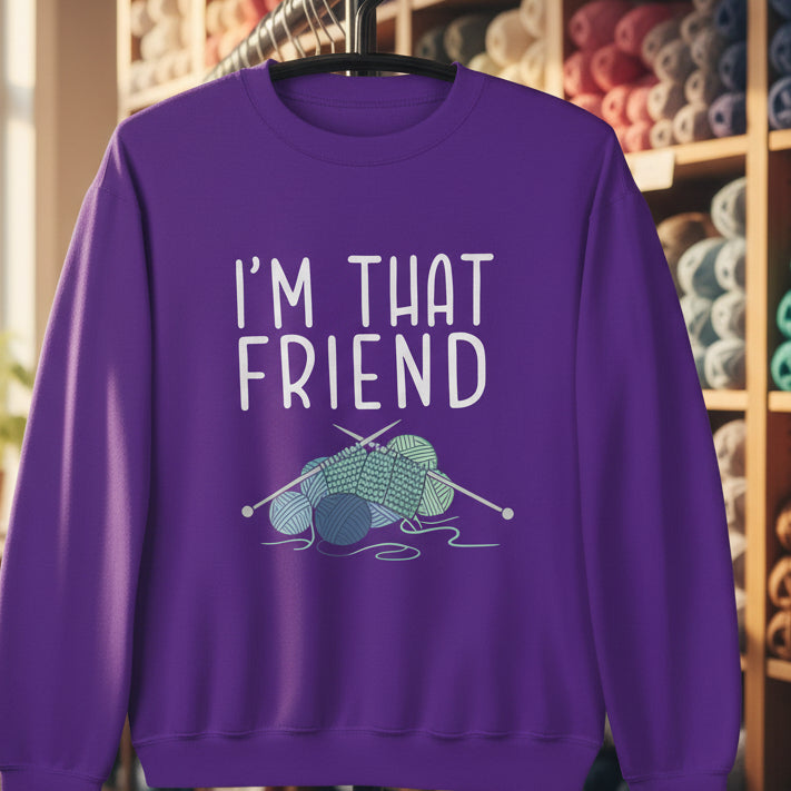 I'm That Knitting Friend Sweatshirt Purple / S