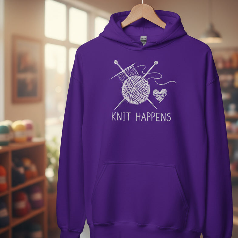 Knit Happens Sketch Hoodie Purple / S