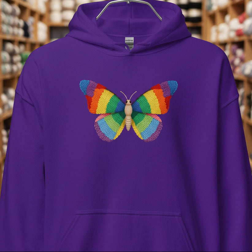 Knitted Butterfly Hoodie Purple / S