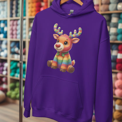 Knitted Rendeer Hoodie Purple / S