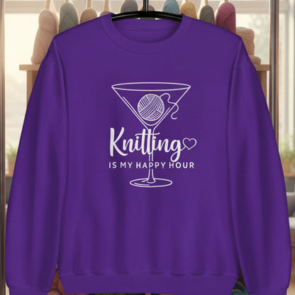 Knitting Happy Hour Sweatshirt Purple / S