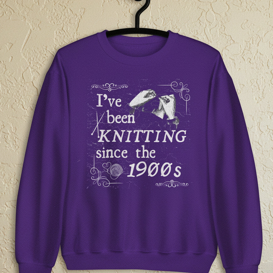 Knitting Since the 1900s Sweatshirt Purple / S