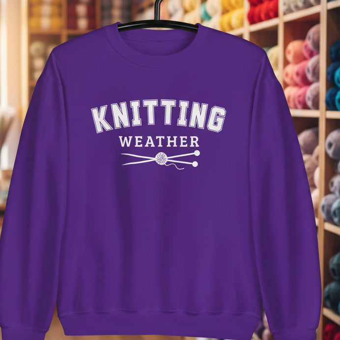 Knitting Weather Sweatshirt Purple / S