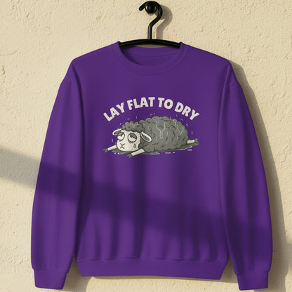 Lay Flat to Dry Sheep Sweatshirt Purple / S