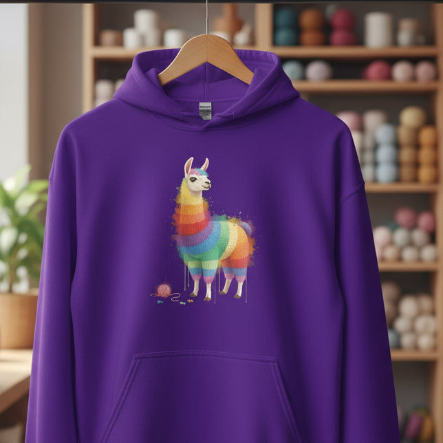 Llama Dye Splash Hoodie Purple / S