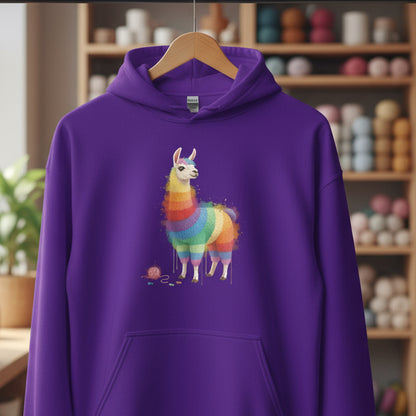 Llama Dye Splash Hoodie Purple / S